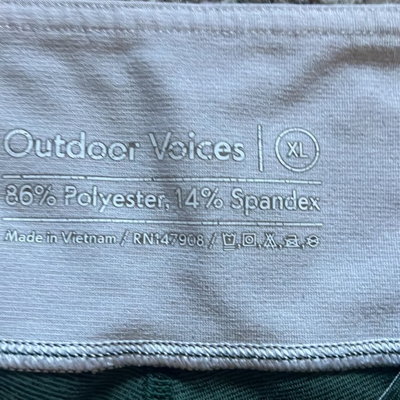 Outdoor voices Hunter green color block 7/8 color blocked leggings size XL- EUC - Picture 2 of 7